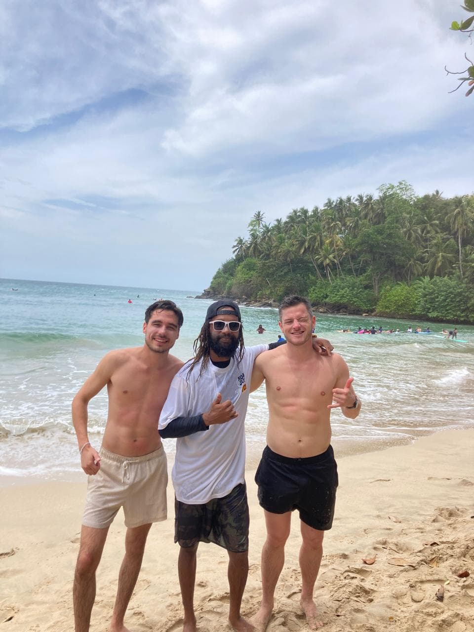 Friends relaxing on the beach