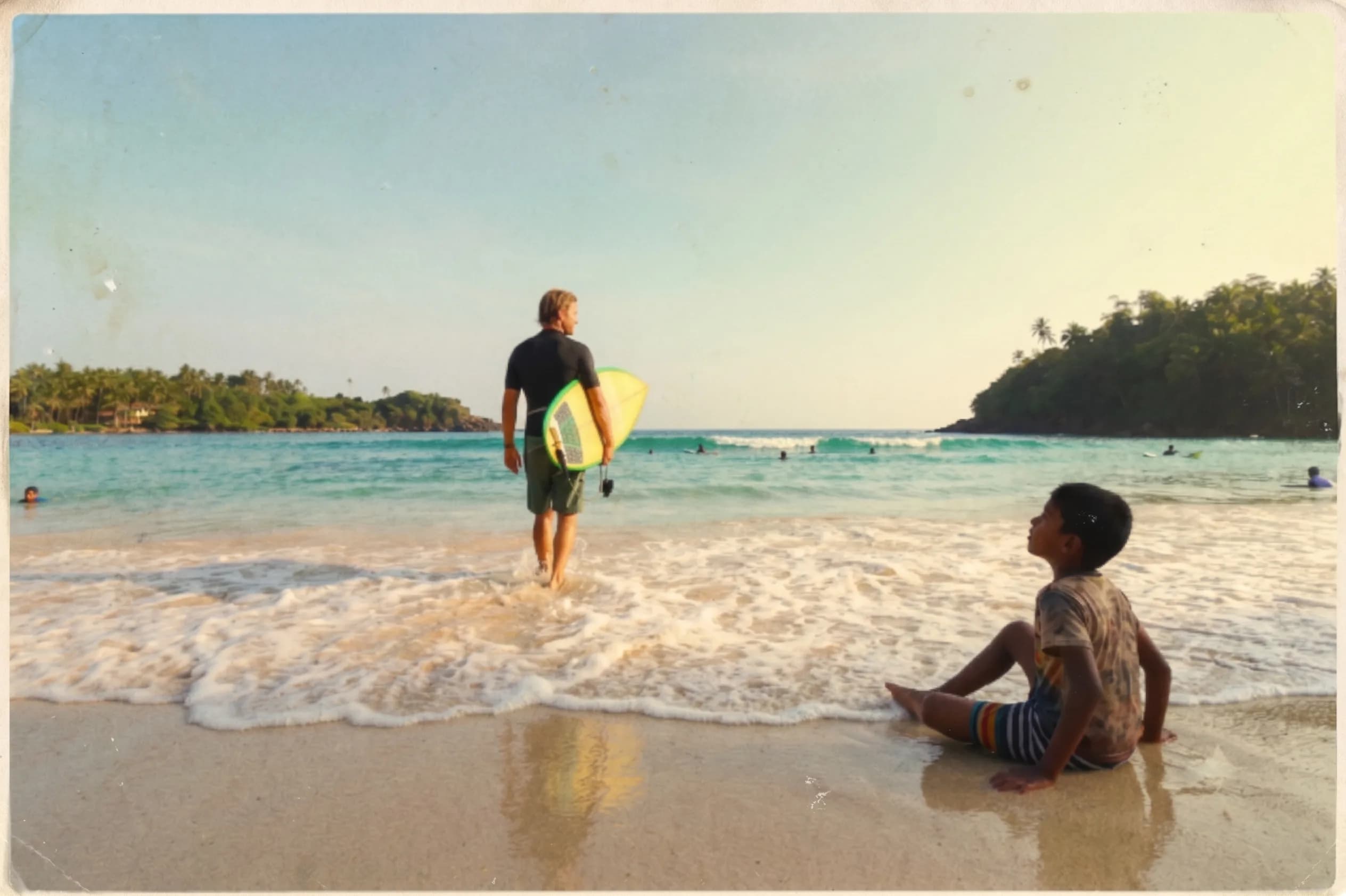 Man and child at Hirikatiya Beach